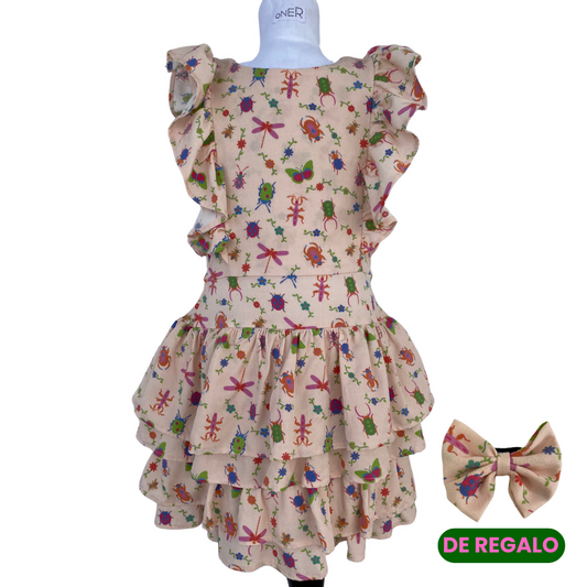 Vestido Expansible de  Vuelitos Insectos + Collet de REGALO + Descosedor de hilos GRATIS