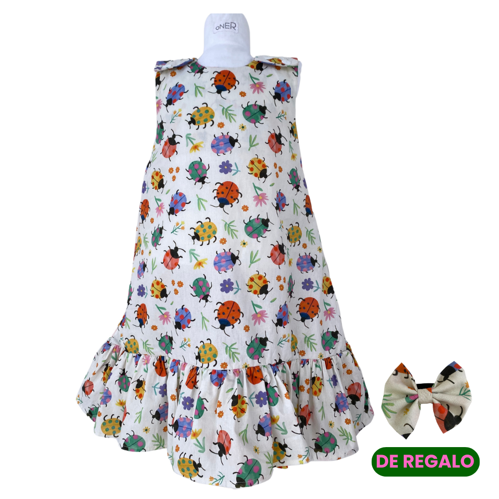 Vestido Expansible Trapecio de Chinitas + collet de REGALO + descosedor de hilos GRATIS