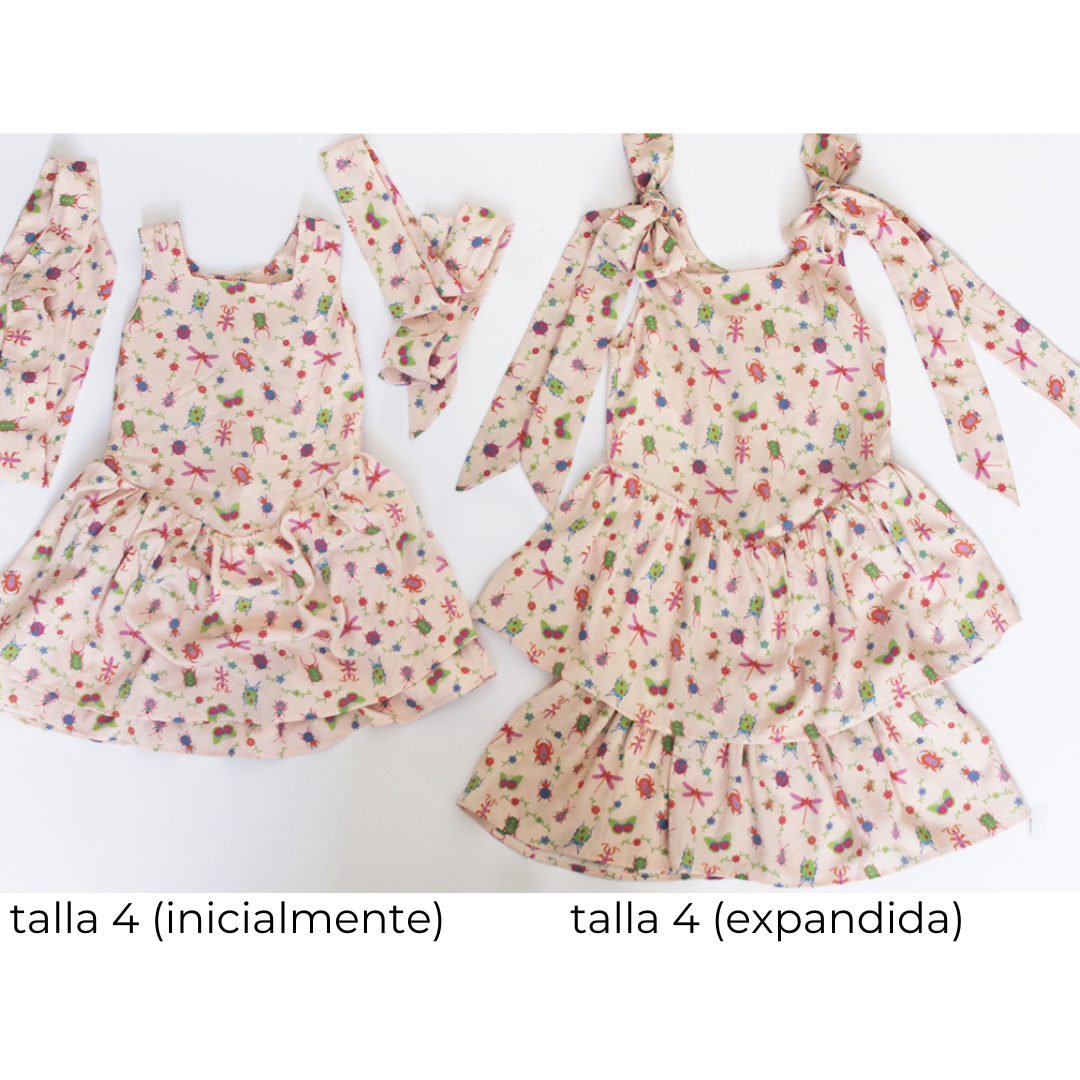 Vestido Expansible Lacitos Insectos + Collet de REGALO + Descosedor de hilos GRATIS